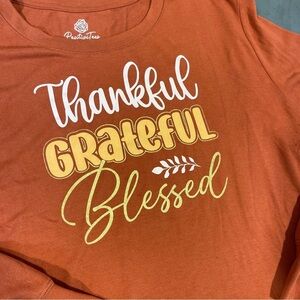 Positivi Tees Orange Thankful Grateful Blessed Tee XXL